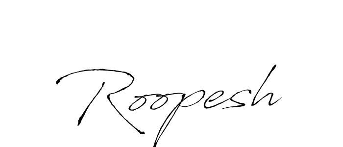 Make a beautiful signature design for name Roopesh. With this signature (Antro_Vectra) style, you can create a handwritten signature for free. Roopesh signature style 6 images and pictures png