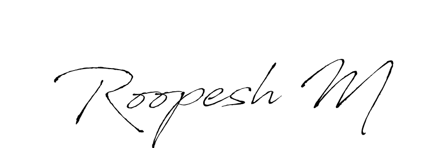 Similarly Antro_Vectra is the best handwritten signature design. Signature creator online .You can use it as an online autograph creator for name Roopesh M. Roopesh M signature style 6 images and pictures png