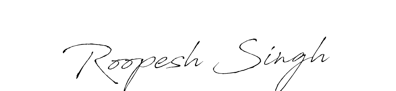 How to make Roopesh Singh name signature. Use Antro_Vectra style for creating short signs online. This is the latest handwritten sign. Roopesh Singh signature style 6 images and pictures png