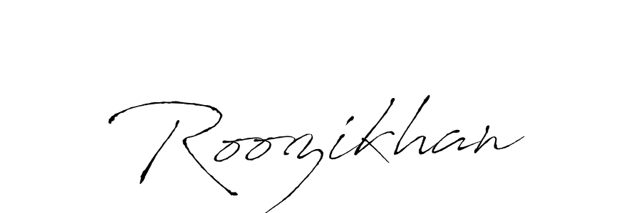 Use a signature maker to create a handwritten signature online. With this signature software, you can design (Antro_Vectra) your own signature for name Roozikhan. Roozikhan signature style 6 images and pictures png