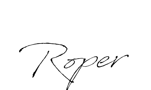 Design your own signature with our free online signature maker. With this signature software, you can create a handwritten (Antro_Vectra) signature for name Roper. Roper signature style 6 images and pictures png