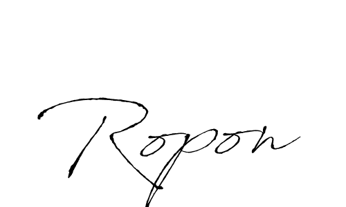 Design your own signature with our free online signature maker. With this signature software, you can create a handwritten (Antro_Vectra) signature for name Ropon. Ropon signature style 6 images and pictures png