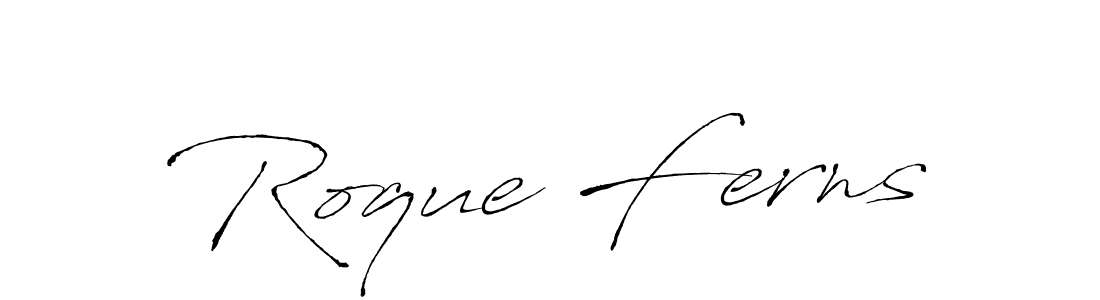 Roque Ferns stylish signature style. Best Handwritten Sign (Antro_Vectra) for my name. Handwritten Signature Collection Ideas for my name Roque Ferns. Roque Ferns signature style 6 images and pictures png