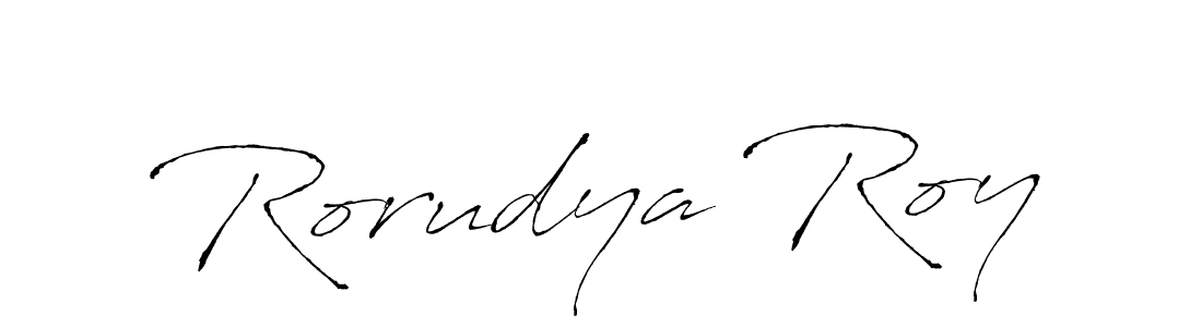 Design your own signature with our free online signature maker. With this signature software, you can create a handwritten (Antro_Vectra) signature for name Rorudya Roy. Rorudya Roy signature style 6 images and pictures png