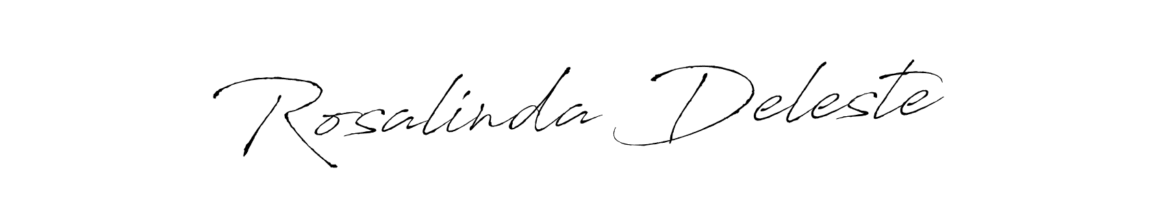 How to make Rosalinda Deleste name signature. Use Antro_Vectra style for creating short signs online. This is the latest handwritten sign. Rosalinda Deleste signature style 6 images and pictures png