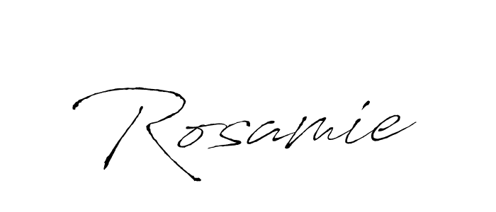 Design your own signature with our free online signature maker. With this signature software, you can create a handwritten (Antro_Vectra) signature for name Rosamie. Rosamie signature style 6 images and pictures png