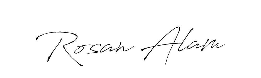 Create a beautiful signature design for name Rosan Alam. With this signature (Antro_Vectra) fonts, you can make a handwritten signature for free. Rosan Alam signature style 6 images and pictures png