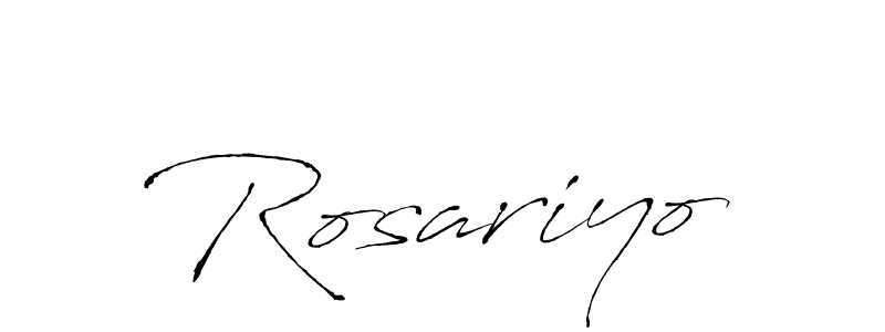 Design your own signature with our free online signature maker. With this signature software, you can create a handwritten (Antro_Vectra) signature for name Rosariyo. Rosariyo signature style 6 images and pictures png