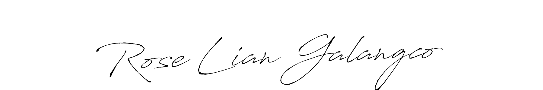 How to make Rose Lian Galangco name signature. Use Antro_Vectra style for creating short signs online. This is the latest handwritten sign. Rose Lian Galangco signature style 6 images and pictures png