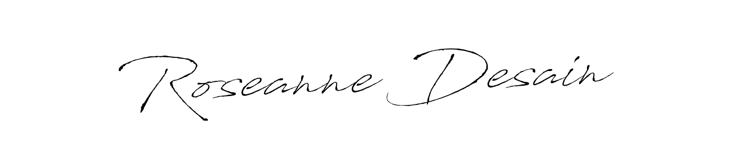 Make a beautiful signature design for name Roseanne Desain. With this signature (Antro_Vectra) style, you can create a handwritten signature for free. Roseanne Desain signature style 6 images and pictures png