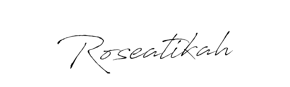 Make a beautiful signature design for name Roseatikah. With this signature (Antro_Vectra) style, you can create a handwritten signature for free. Roseatikah signature style 6 images and pictures png