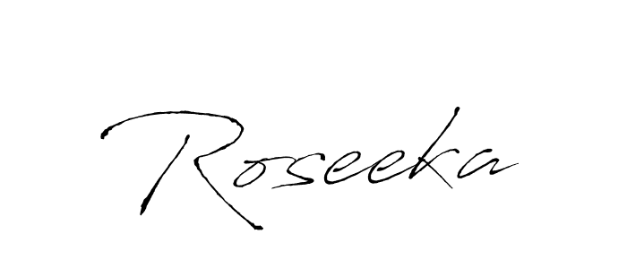 Use a signature maker to create a handwritten signature online. With this signature software, you can design (Antro_Vectra) your own signature for name Roseeka. Roseeka signature style 6 images and pictures png