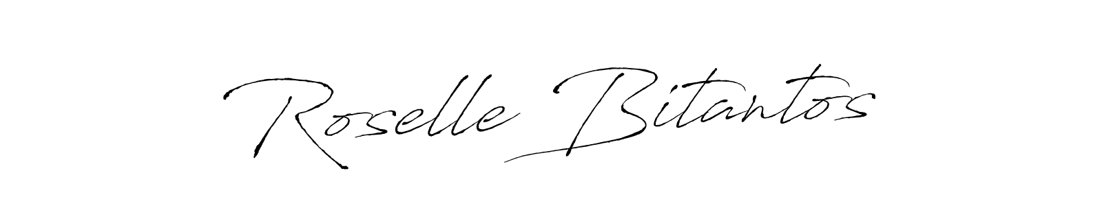 How to make Roselle Bitantos signature? Antro_Vectra is a professional autograph style. Create handwritten signature for Roselle Bitantos name. Roselle Bitantos signature style 6 images and pictures png