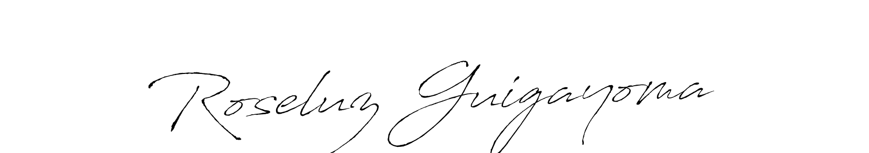 How to make Roseluz Guigayoma signature? Antro_Vectra is a professional autograph style. Create handwritten signature for Roseluz Guigayoma name. Roseluz Guigayoma signature style 6 images and pictures png
