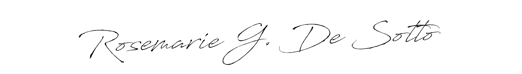 You should practise on your own different ways (Antro_Vectra) to write your name (Rosemarie G. De Sotto) in signature. don't let someone else do it for you. Rosemarie G. De Sotto signature style 6 images and pictures png