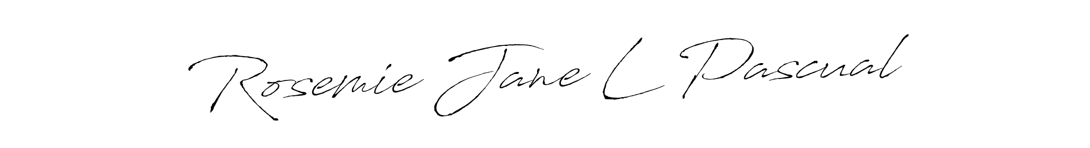 The best way (Antro_Vectra) to make a short signature is to pick only two or three words in your name. The name Rosemie Jane L Pascual include a total of six letters. For converting this name. Rosemie Jane L Pascual signature style 6 images and pictures png