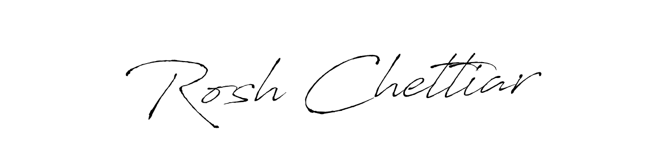 How to make Rosh Chettiar name signature. Use Antro_Vectra style for creating short signs online. This is the latest handwritten sign. Rosh Chettiar signature style 6 images and pictures png