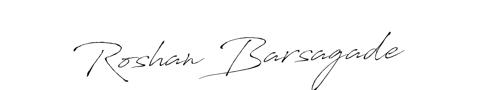 How to make Roshan Barsagade name signature. Use Antro_Vectra style for creating short signs online. This is the latest handwritten sign. Roshan Barsagade signature style 6 images and pictures png