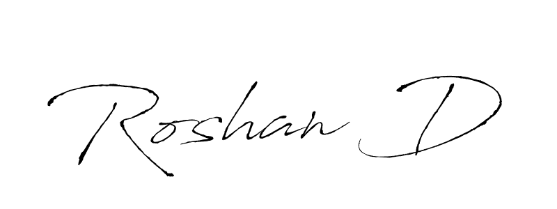 The best way (Antro_Vectra) to make a short signature is to pick only two or three words in your name. The name Roshan D include a total of six letters. For converting this name. Roshan D signature style 6 images and pictures png