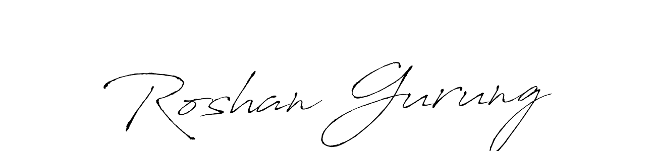 How to make Roshan Gurung signature? Antro_Vectra is a professional autograph style. Create handwritten signature for Roshan Gurung name. Roshan Gurung signature style 6 images and pictures png