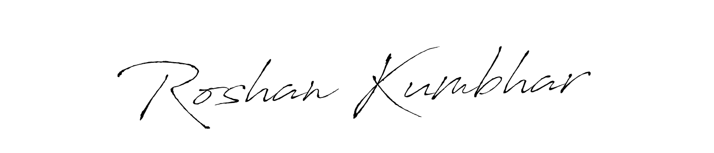 You should practise on your own different ways (Antro_Vectra) to write your name (Roshan Kumbhar) in signature. don't let someone else do it for you. Roshan Kumbhar signature style 6 images and pictures png