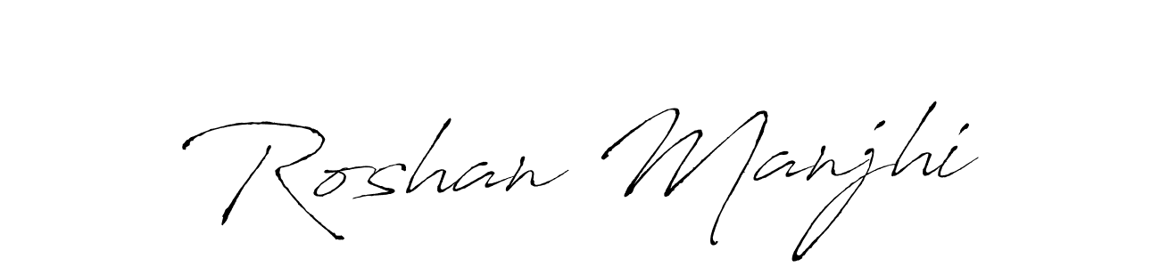 Antro_Vectra is a professional signature style that is perfect for those who want to add a touch of class to their signature. It is also a great choice for those who want to make their signature more unique. Get Roshan Manjhi name to fancy signature for free. Roshan Manjhi signature style 6 images and pictures png