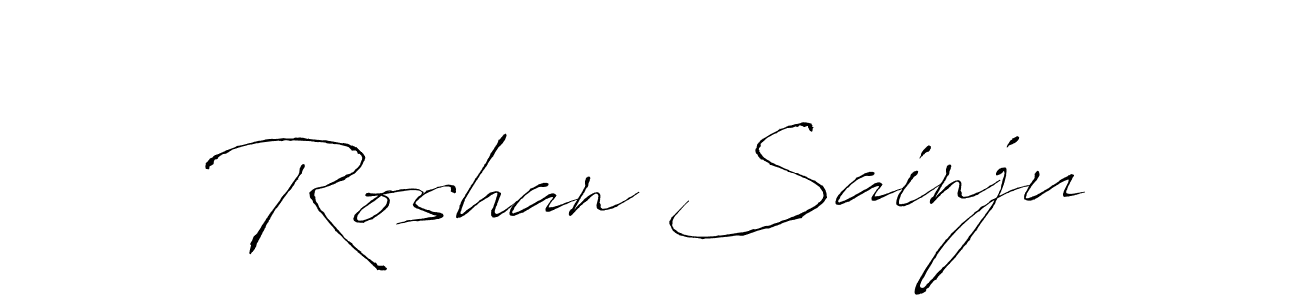 Design your own signature with our free online signature maker. With this signature software, you can create a handwritten (Antro_Vectra) signature for name Roshan Sainju. Roshan Sainju signature style 6 images and pictures png