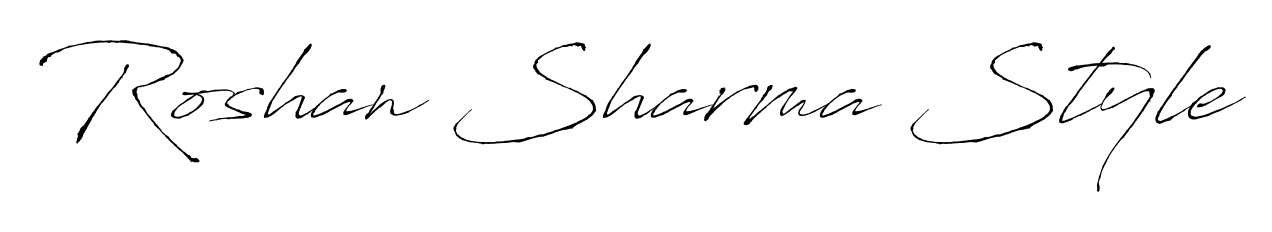 Transform the name Roshan Sharma Style into a signature masterpiece using Antro_Vectra font. Ideal for photographers, artists, and creators looking for watermarks. Roshan Sharma Style signature style 6 images and pictures png