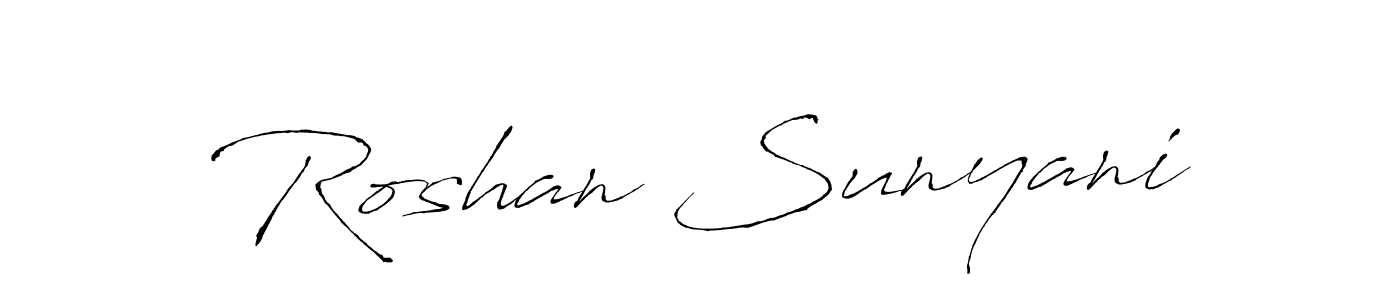 Create a beautiful signature design for name Roshan Sunyani. With this signature (Antro_Vectra) fonts, you can make a handwritten signature for free. Roshan Sunyani signature style 6 images and pictures png