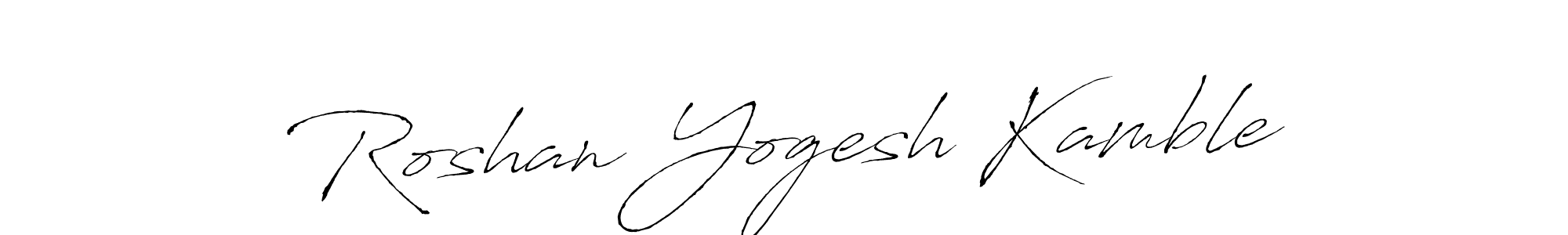 How to make Roshan Yogesh Kamble signature? Antro_Vectra is a professional autograph style. Create handwritten signature for Roshan Yogesh Kamble name. Roshan Yogesh Kamble signature style 6 images and pictures png