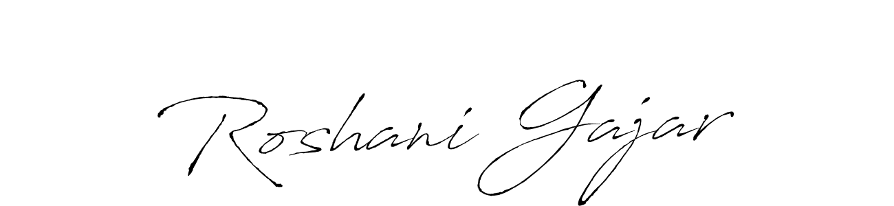 Make a beautiful signature design for name Roshani Gajar. With this signature (Antro_Vectra) style, you can create a handwritten signature for free. Roshani Gajar signature style 6 images and pictures png