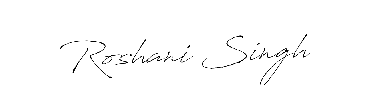 How to make Roshani Singh name signature. Use Antro_Vectra style for creating short signs online. This is the latest handwritten sign. Roshani Singh signature style 6 images and pictures png