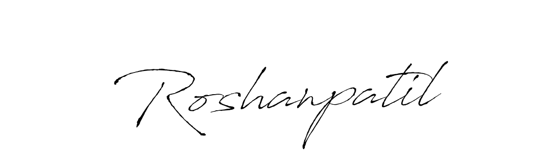 How to make Roshanpatil name signature. Use Antro_Vectra style for creating short signs online. This is the latest handwritten sign. Roshanpatil signature style 6 images and pictures png