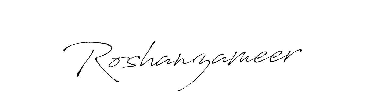 Use a signature maker to create a handwritten signature online. With this signature software, you can design (Antro_Vectra) your own signature for name Roshanzameer. Roshanzameer signature style 6 images and pictures png