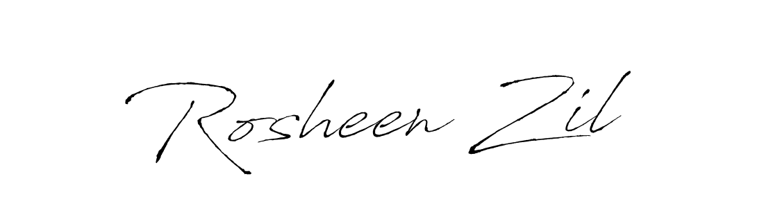 Make a beautiful signature design for name Rosheen Zil. With this signature (Antro_Vectra) style, you can create a handwritten signature for free. Rosheen Zil signature style 6 images and pictures png