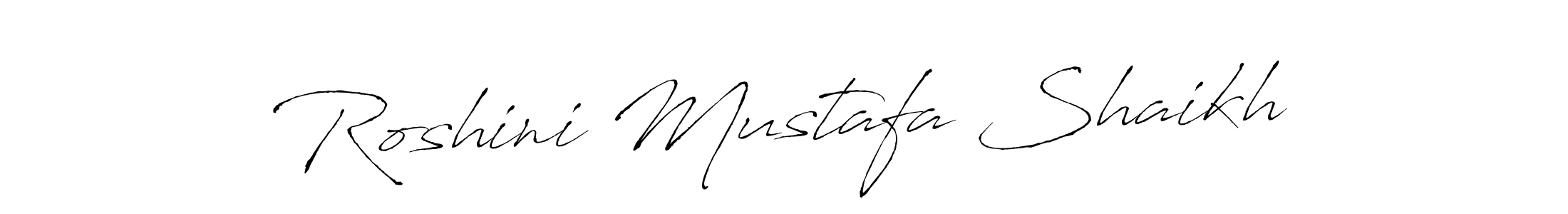 Antro_Vectra is a professional signature style that is perfect for those who want to add a touch of class to their signature. It is also a great choice for those who want to make their signature more unique. Get Roshini Mustafa Shaikh name to fancy signature for free. Roshini Mustafa Shaikh signature style 6 images and pictures png