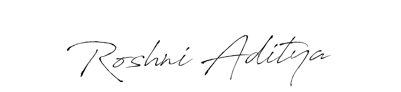 The best way (Antro_Vectra) to make a short signature is to pick only two or three words in your name. The name Roshni Aditya include a total of six letters. For converting this name. Roshni Aditya signature style 6 images and pictures png