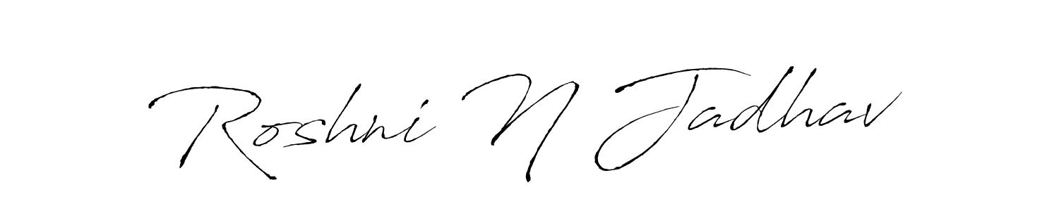 It looks lik you need a new signature style for name Roshni N Jadhav. Design unique handwritten (Antro_Vectra) signature with our free signature maker in just a few clicks. Roshni N Jadhav signature style 6 images and pictures png