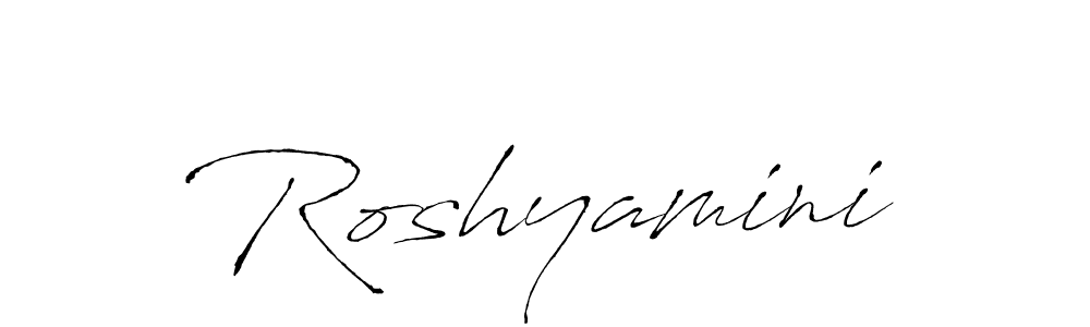 How to make Roshyamini name signature. Use Antro_Vectra style for creating short signs online. This is the latest handwritten sign. Roshyamini signature style 6 images and pictures png