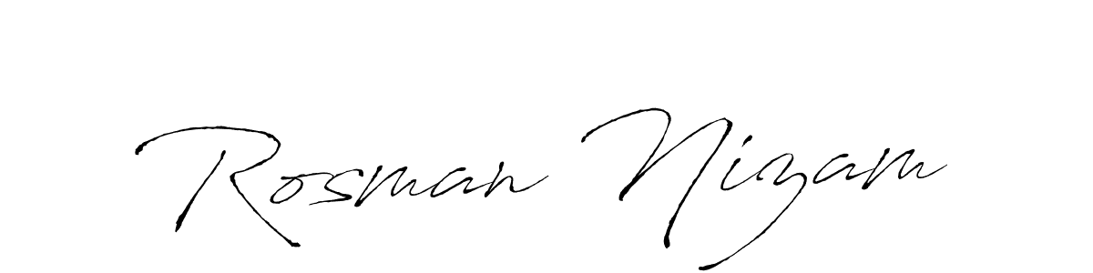 The best way (Antro_Vectra) to make a short signature is to pick only two or three words in your name. The name Rosman Nizam include a total of six letters. For converting this name. Rosman Nizam signature style 6 images and pictures png