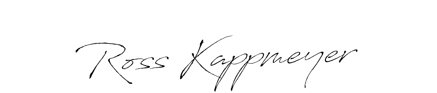 How to make Ross Kappmeyer name signature. Use Antro_Vectra style for creating short signs online. This is the latest handwritten sign. Ross Kappmeyer signature style 6 images and pictures png