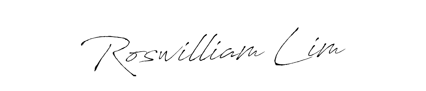 Create a beautiful signature design for name Roswilliam Lim. With this signature (Antro_Vectra) fonts, you can make a handwritten signature for free. Roswilliam Lim signature style 6 images and pictures png