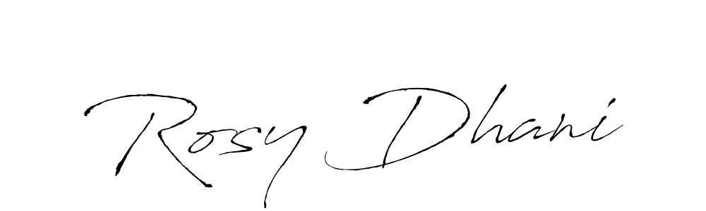 Use a signature maker to create a handwritten signature online. With this signature software, you can design (Antro_Vectra) your own signature for name Rosy Dhani. Rosy Dhani signature style 6 images and pictures png