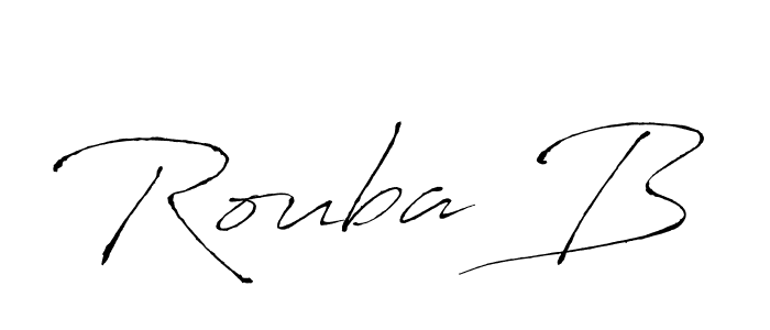 How to make Rouba B signature? Antro_Vectra is a professional autograph style. Create handwritten signature for Rouba B name. Rouba B signature style 6 images and pictures png