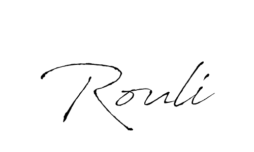 Create a beautiful signature design for name Rouli. With this signature (Antro_Vectra) fonts, you can make a handwritten signature for free. Rouli signature style 6 images and pictures png