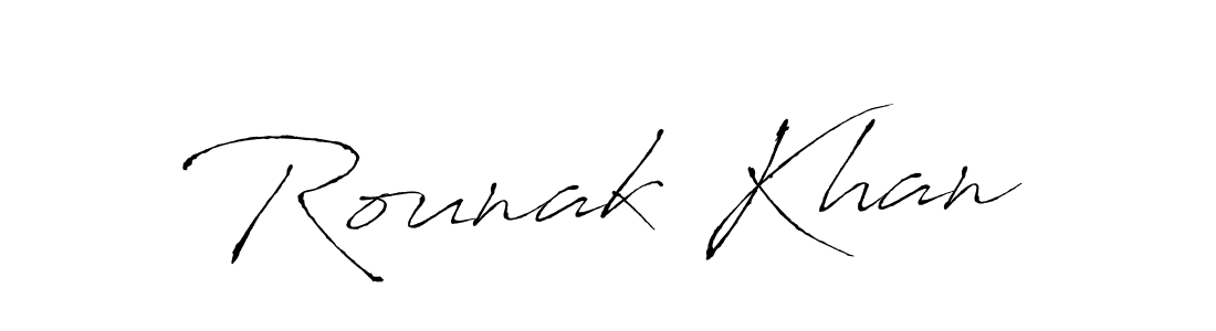 Design your own signature with our free online signature maker. With this signature software, you can create a handwritten (Antro_Vectra) signature for name Rounak Khan. Rounak Khan signature style 6 images and pictures png