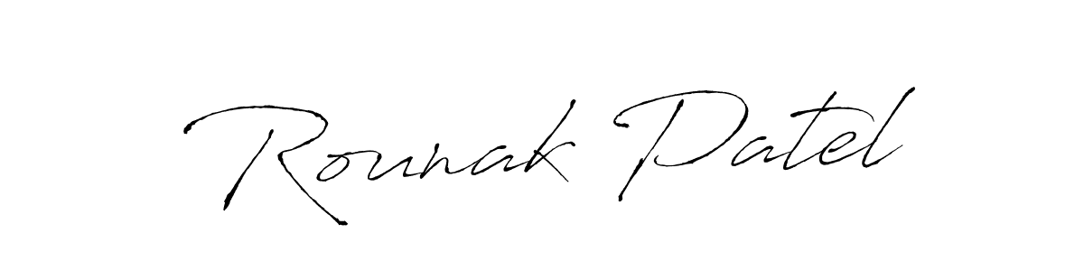 How to make Rounak Patel signature? Antro_Vectra is a professional autograph style. Create handwritten signature for Rounak Patel name. Rounak Patel signature style 6 images and pictures png