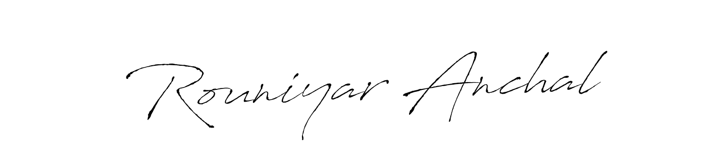 Also You can easily find your signature by using the search form. We will create Rouniyar Anchal name handwritten signature images for you free of cost using Antro_Vectra sign style. Rouniyar Anchal signature style 6 images and pictures png