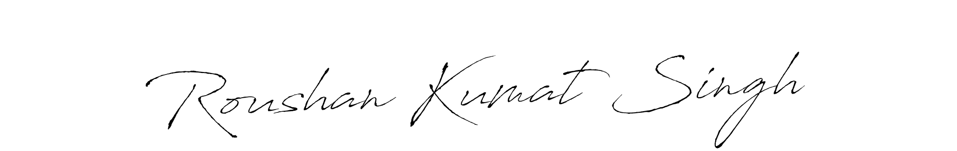 You should practise on your own different ways (Antro_Vectra) to write your name (Roushan Kumat Singh) in signature. don't let someone else do it for you. Roushan Kumat Singh signature style 6 images and pictures png