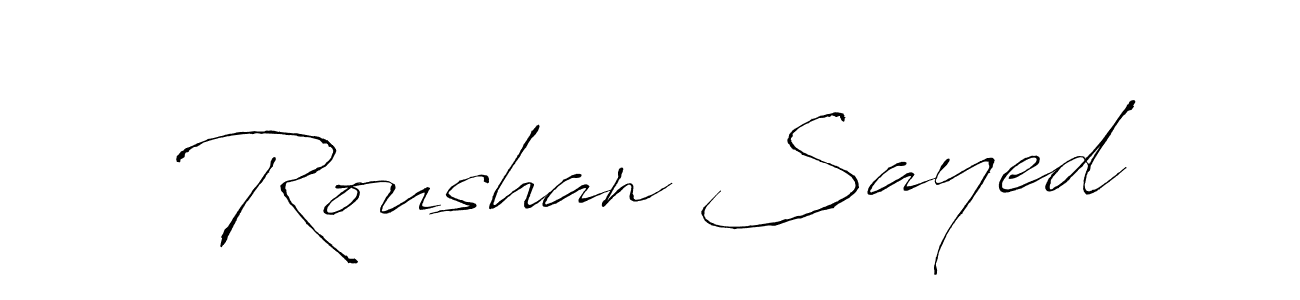 How to make Roushan Sayed name signature. Use Antro_Vectra style for creating short signs online. This is the latest handwritten sign. Roushan Sayed signature style 6 images and pictures png